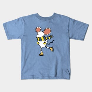 Ice Skating Mouse - cute character by Cecca Designs Kids T-Shirt